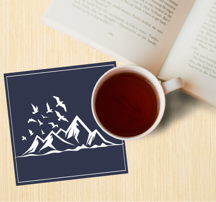 Nowoczesna podkładka pod kubek Jednokolorowe góry - TenStickers