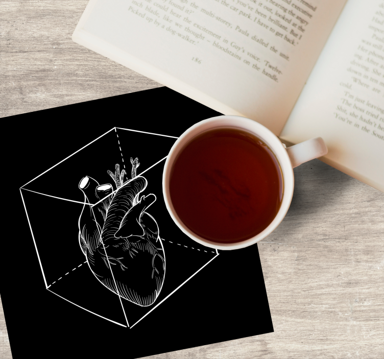 Nowoczesna podkładka pod kubek W niewoli nowoczesne serce - TenStickers