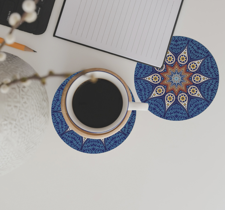 Nowoczesne podkładki pod kubek Mozaika mandali - TenStickers