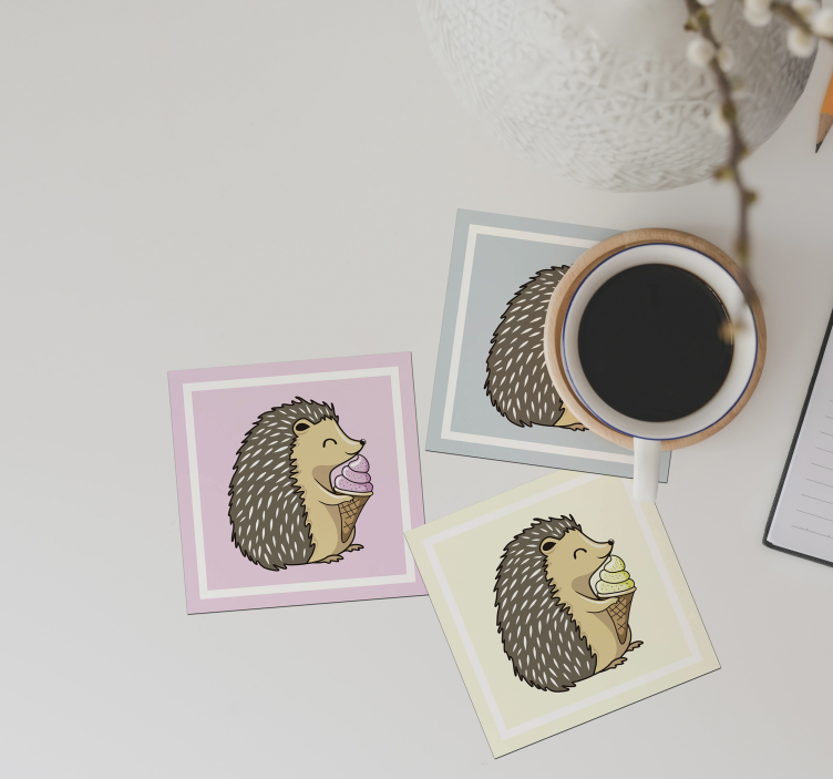 Podstawka pod kubek Jeżyk z lodem - TenStickers