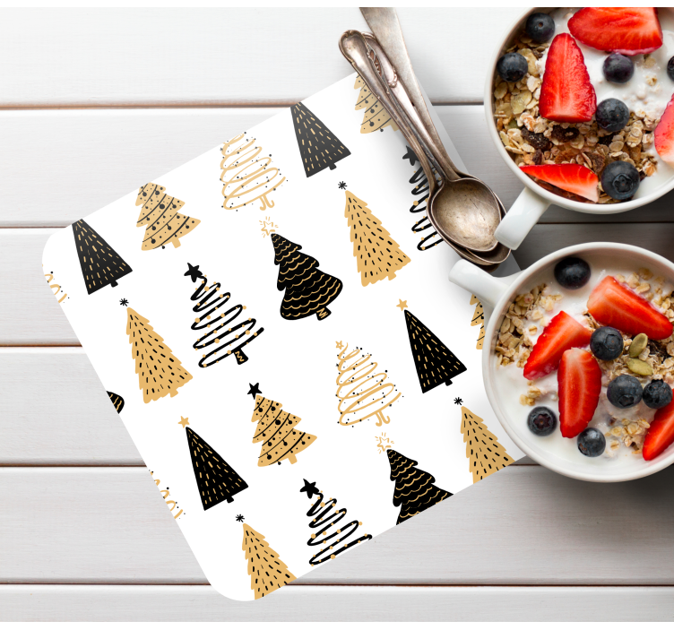 Podkładka pod kubek na święta wzór stylizowanej choinki - TenStickers