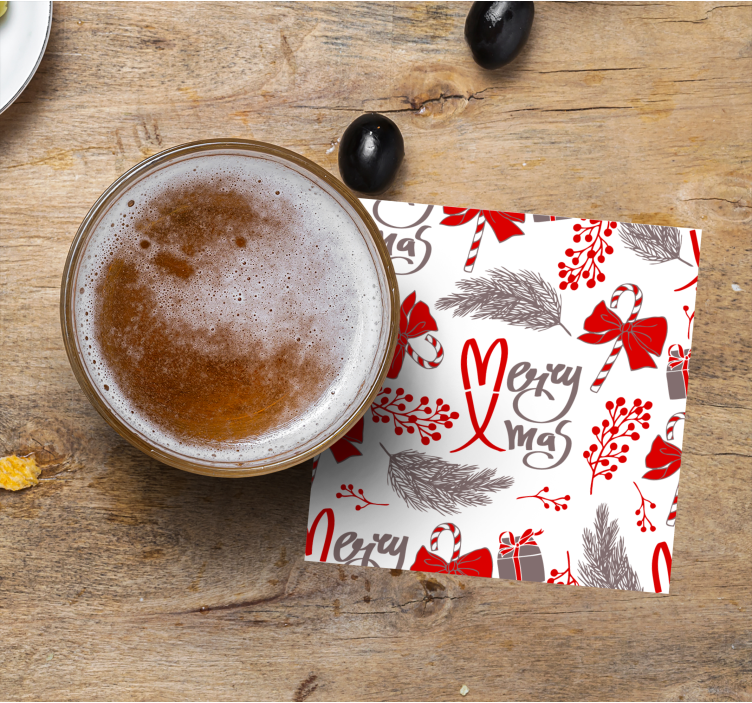 Podkładka pod kubek na święta wzory świąteczne - TenStickers