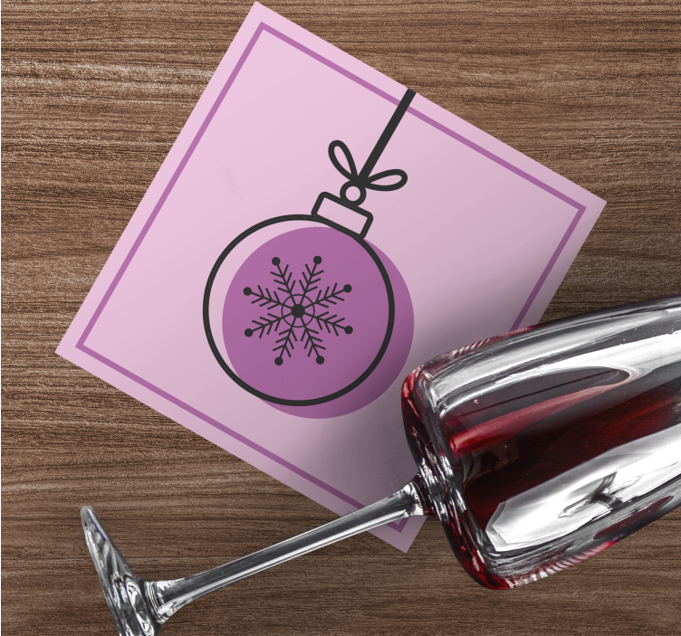 Podkładka pod kubek na święta z grafiką płatka śniegu - TenStickers