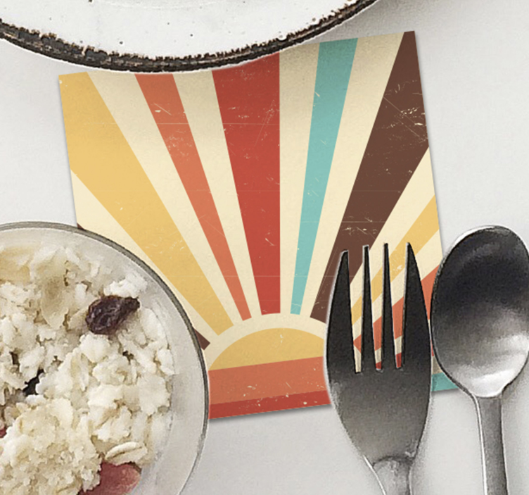 Podstawki pod kubek Vintage słońce - TenStickers