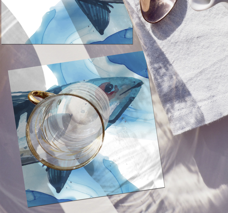 Podkładka pod kubek z rybą na tle wody - TenStickers