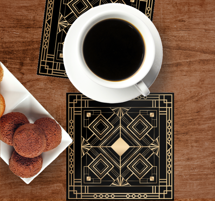 Podkładka pod kubek z wzorami geometrycznymi z złotem - TenStickers