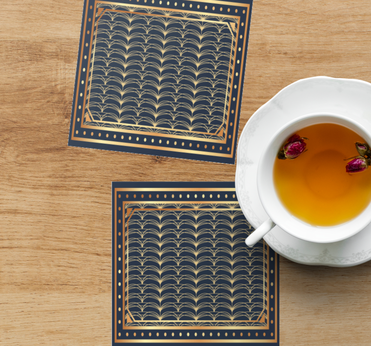 Podkładka pod kubek z wzorami w elegancki geometryczny wzór - TenStickers