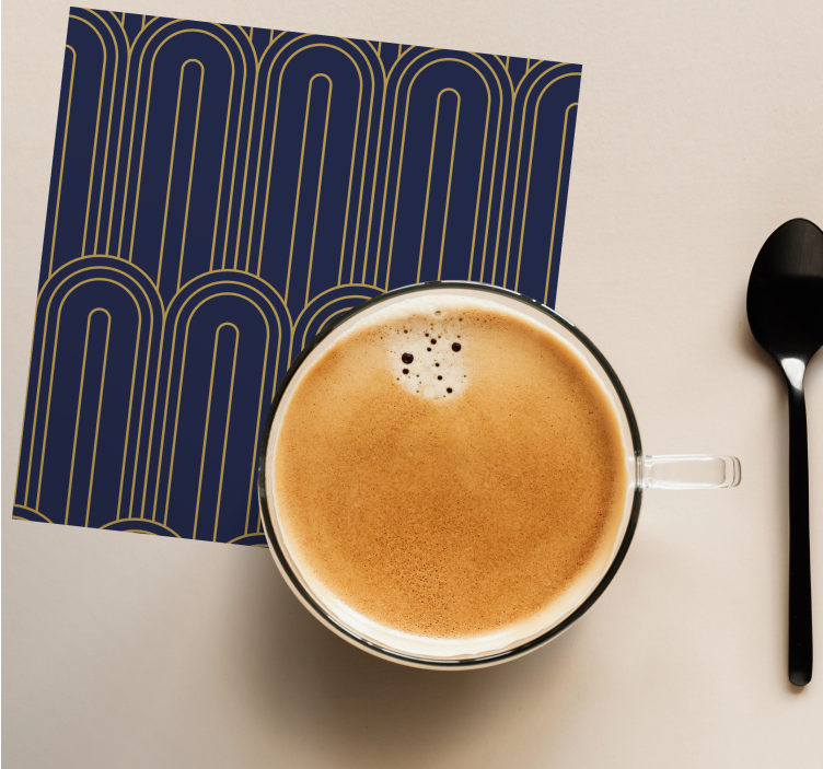Podkładka pod kubek z wzorami w krzywe linie - TenStickers