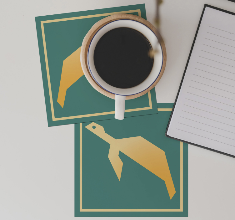 Podkładka pod kubek żółwie geometryczne - TenStickers