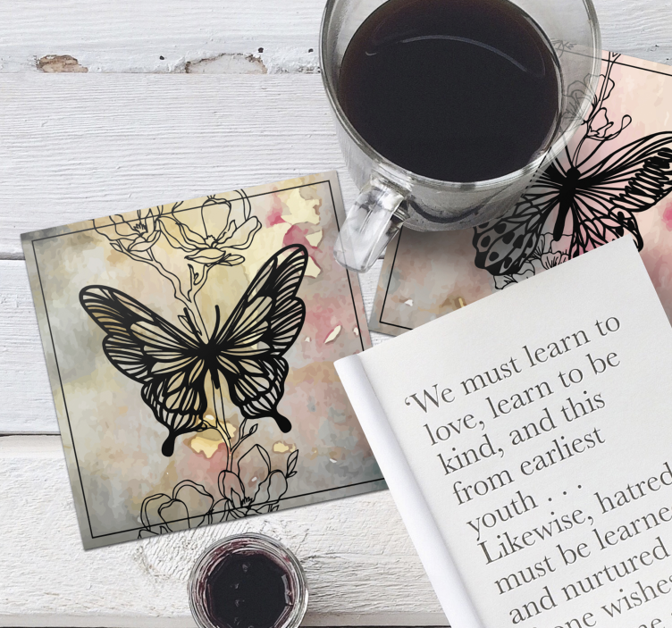 Podstawki pod kubek Artystyczne motyle - TenStickers