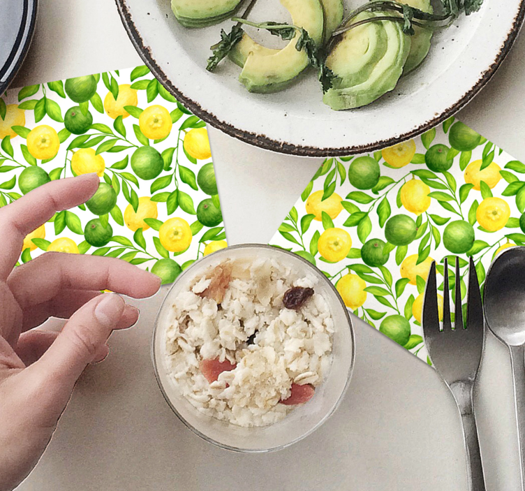 Podstawki pod kubek cytrusy Cytryny i limonki - TenStickers