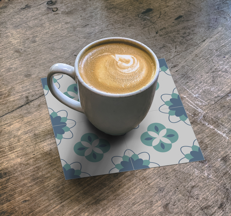 Podkładki pod kubek ceramiczne Niebieskie wzory - TenStickers