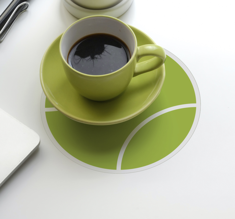 Podstawka pod kubek geek zielony zestaw tenisowy - TenStickers