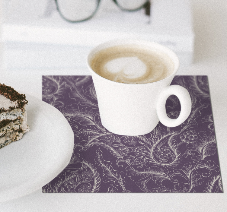 Podkładka pod kubek motyw Paisley - TenStickers