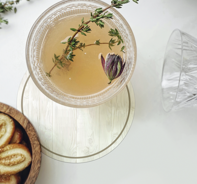 Vintage podstawka pod kubek Białe drewno - TenStickers