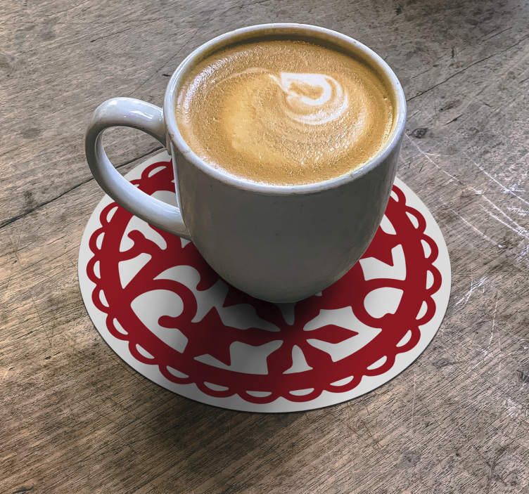 Podstawki pod kubek vintage świąteczny płatek śniegu - TenStickers