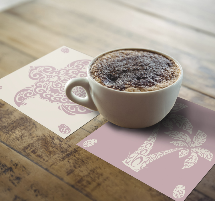 Podkładka pod kubek żółw i palma - TenStickers