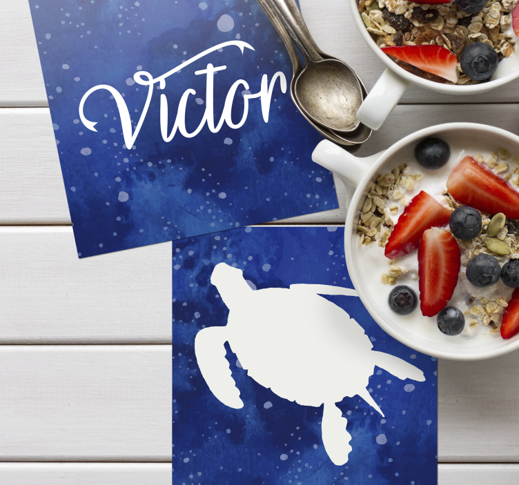 Spersonalizowane podstawki pod kubek żółw - TenStickers