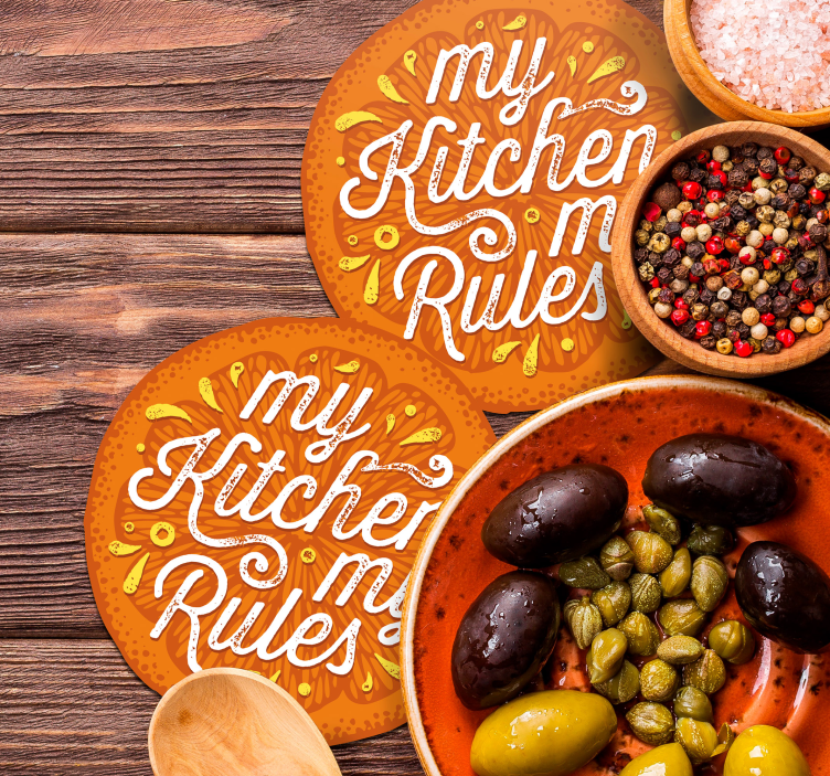 Podkładki pod kubek z tekstem Moja kuchnia - TenStickers