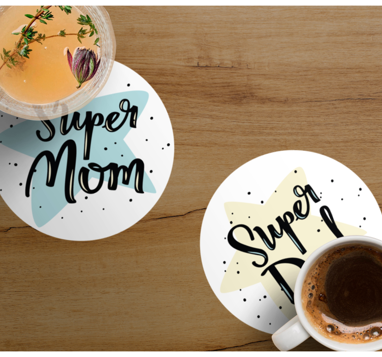 Podkładki pod kubek z wzorami Dla mamy i taty - TenStickers