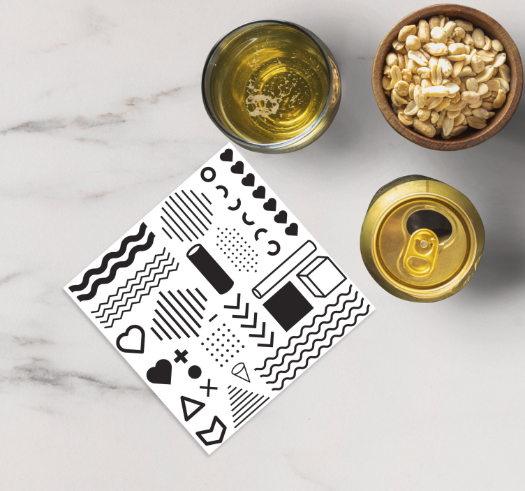 Podkładki pod kubek z wzorami Różnorodność geometrii - TenStickers