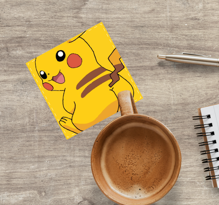 Vintage podstawka pod kubek Żółta postać animowana - TenStickers