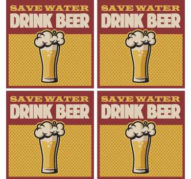 Podkładka pod piwo save water - TenStickers