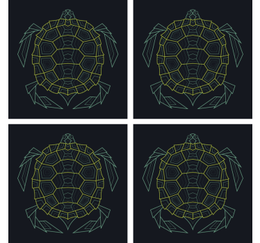 Podkładka pod kubek geometryczny żółw - TenStickers