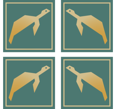 Podkładka pod kubek zwierzęta żółwie geometryczne - TenStickers