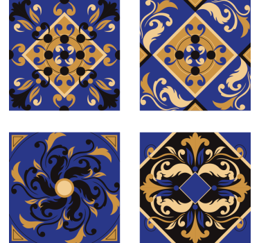 Podkładki pod kubek granatowe ornamenty - TenStickers