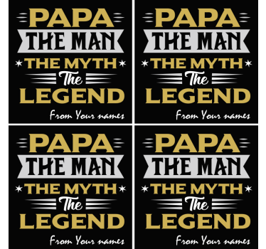 Podkładka pod kubek z tekstem mit o tacie legenda - TenStickers