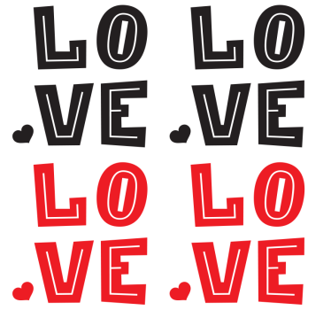 Podkładka pod kubek z tekstem odważna typografia miłości - TenStickers