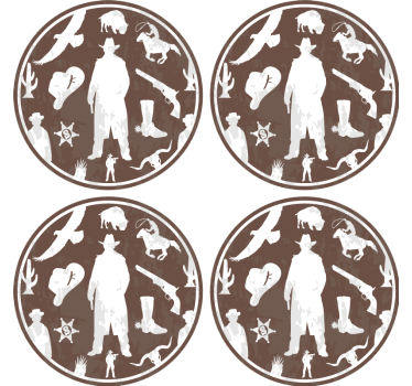 Vintage podstawka pod kubek w stylu kowbojskim - TenStickers