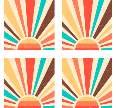 Podstawki pod kubek Vintage słońce - TenStickers