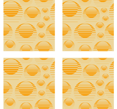 Vintage podstawka pod kubek wzór retro słońca - TenStickers