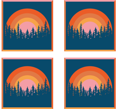 Nowoczesna podkładka pod kubek leśny zachód słońca - TenStickers