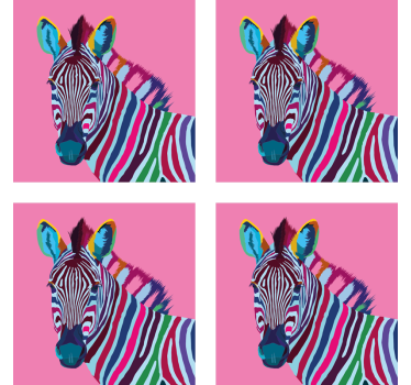 Podstawka pod kubek Zebra pop-art - TenStickers