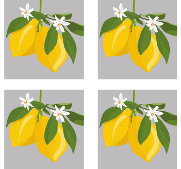 Nowoczesna podkładka pod kubek cytryny z liśćmi - TenStickers