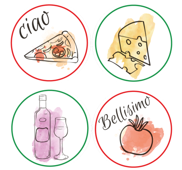 Podkładki pod kubek z włoskim jedzeniem - TenStickers