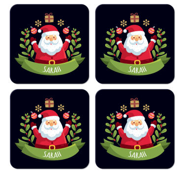 Podstawka pod kubek świąteczna święty mikołaj z imieniem - TenStickers