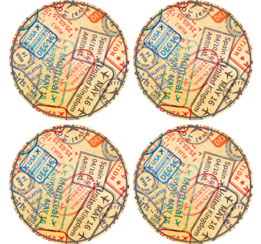 Nowoczesne podstawki pod kubki Znaczki podróżne - TenStickers