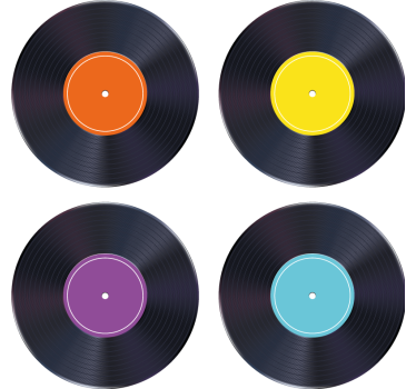 Vintage podstawka pod kubek kolorowe winyle - TenStickers