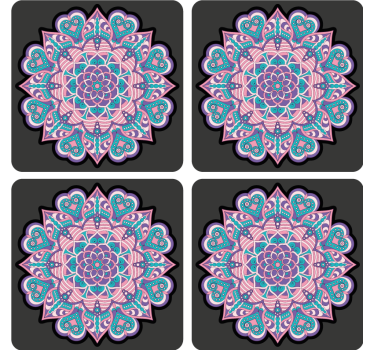 Podkładki płytki pod kubek Mandala boho - TenStickers