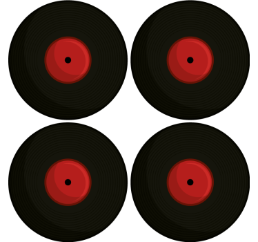 Vintage podstawka pod kubek wzór retro winylowych płyt - TenStickers