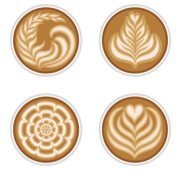 Podstawka pod kubek geek wzory latte art - TenStickers