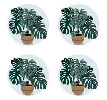 Nowoczesna podkładka pod kubek ilustracja monstery - TenStickers