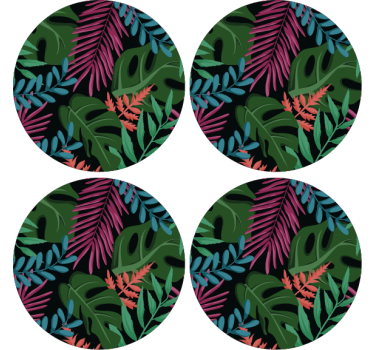Monstera tropical jungle więcej podstawek - TenStickers
