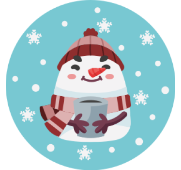 Podkładka pod kubek na święta bałwanek z kubkiem - TenStickers