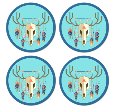 Nowoczesne podstawki pod kubki Styl boho czaszki - TenStickers
