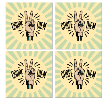Podkładka pod kubek z tekstem symbol pokoju - TenStickers